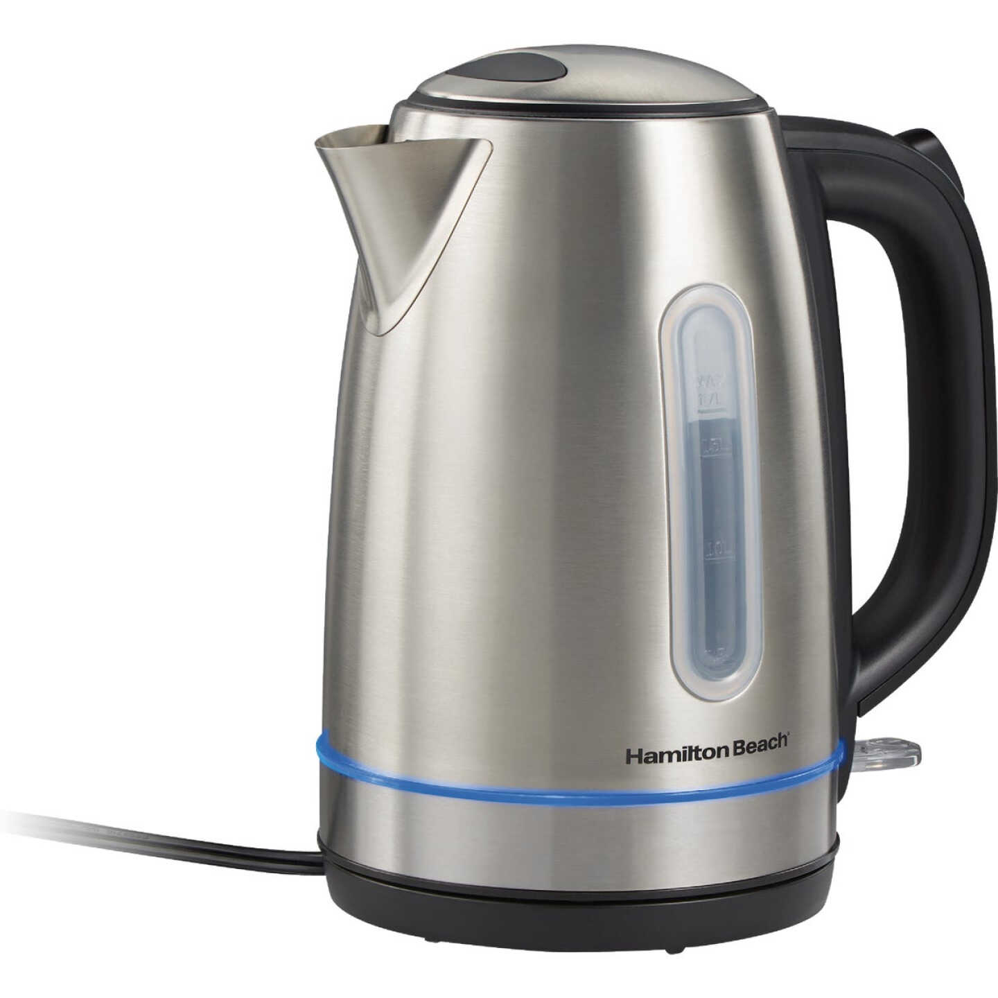 Hamilton Beach 1.7L Stainless Steel Electric Kettle with LED Light Ring Image 1