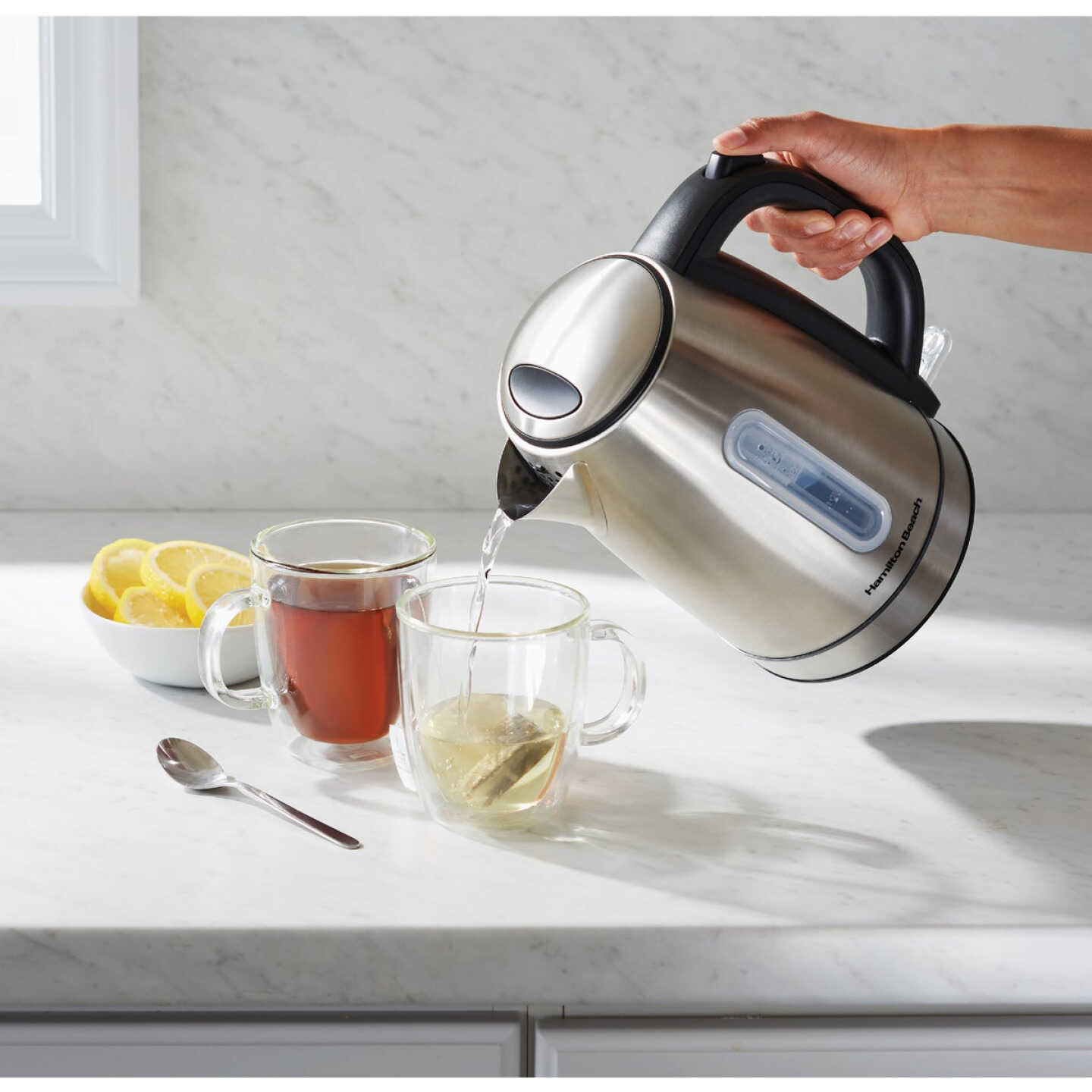 Hamilton Beach 1.7L Stainless Steel Electric Kettle with LED Light Ring Image 4