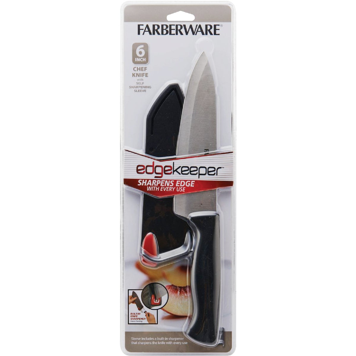 Farberware 6 In. Black Chef Knife with Edgekeeper Sheath Image 2