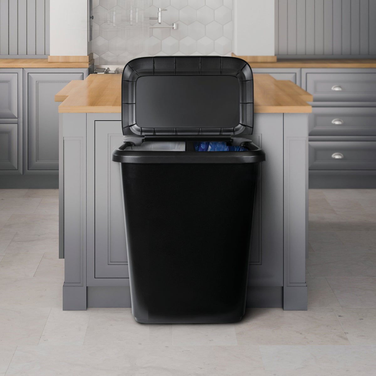 Hefty 20.4 Gal. Dual Function Trash Can Image 4