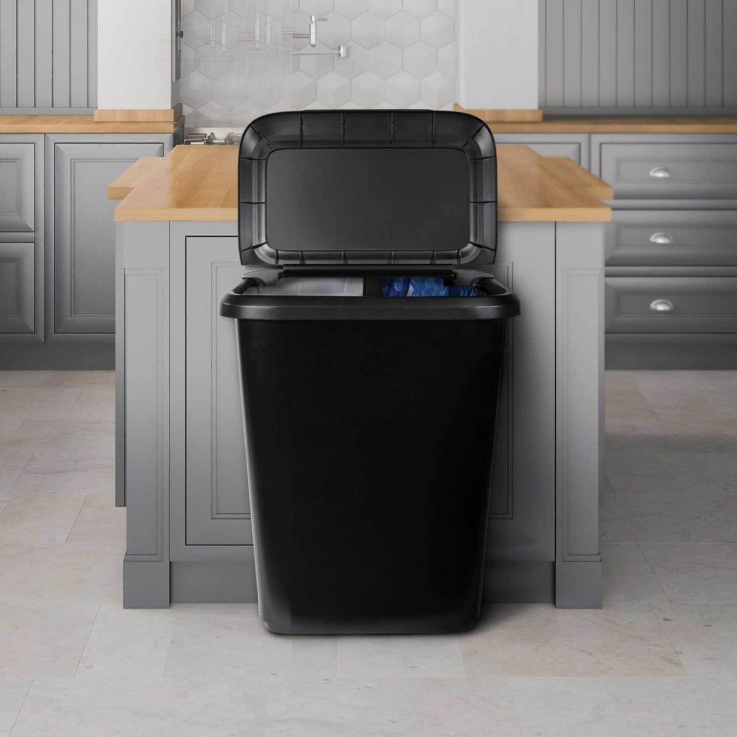 Hefty 20.4 Gal. Dual Function Trash Can Image 4