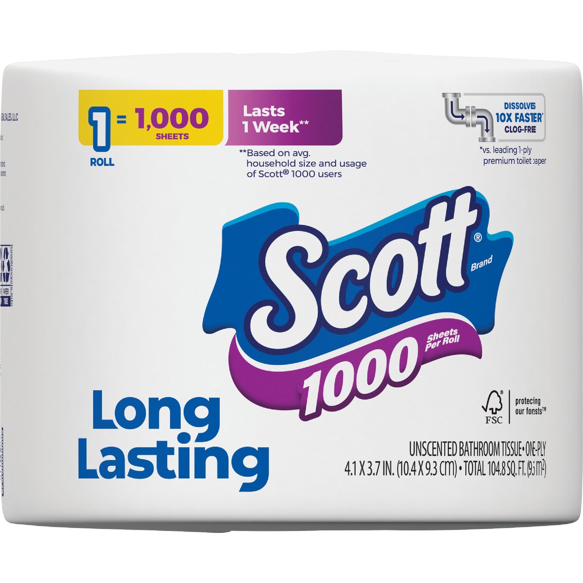 Scott 1000 Sheets Per Roll Regular Toilet Paper Image 4