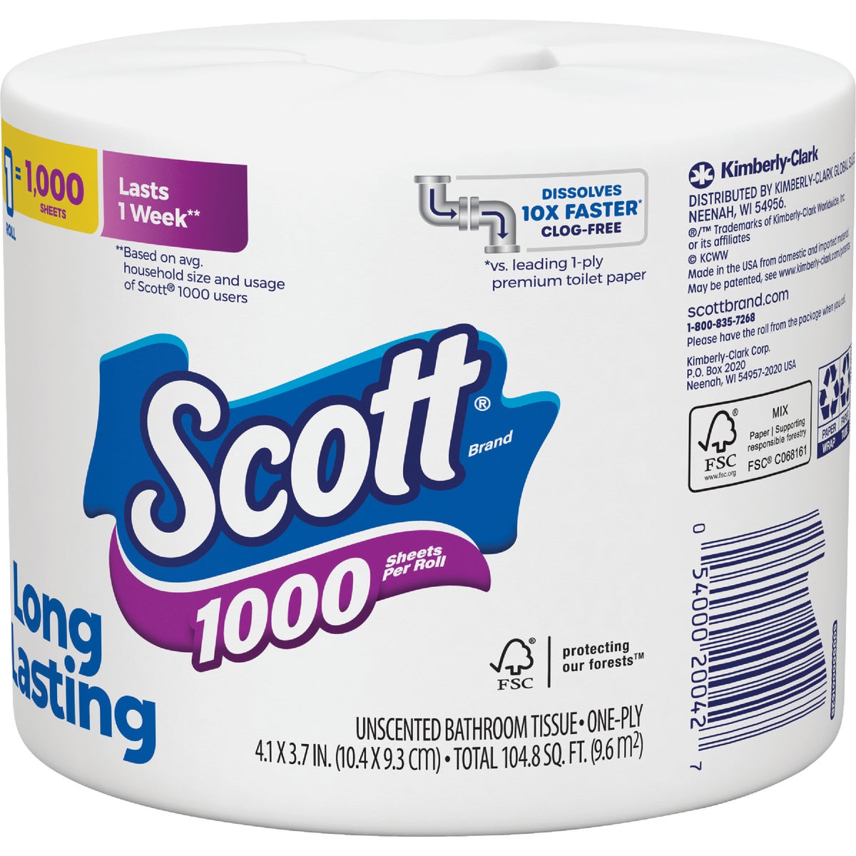 Scott 1000 Sheets Per Roll Regular Toilet Paper Image 3