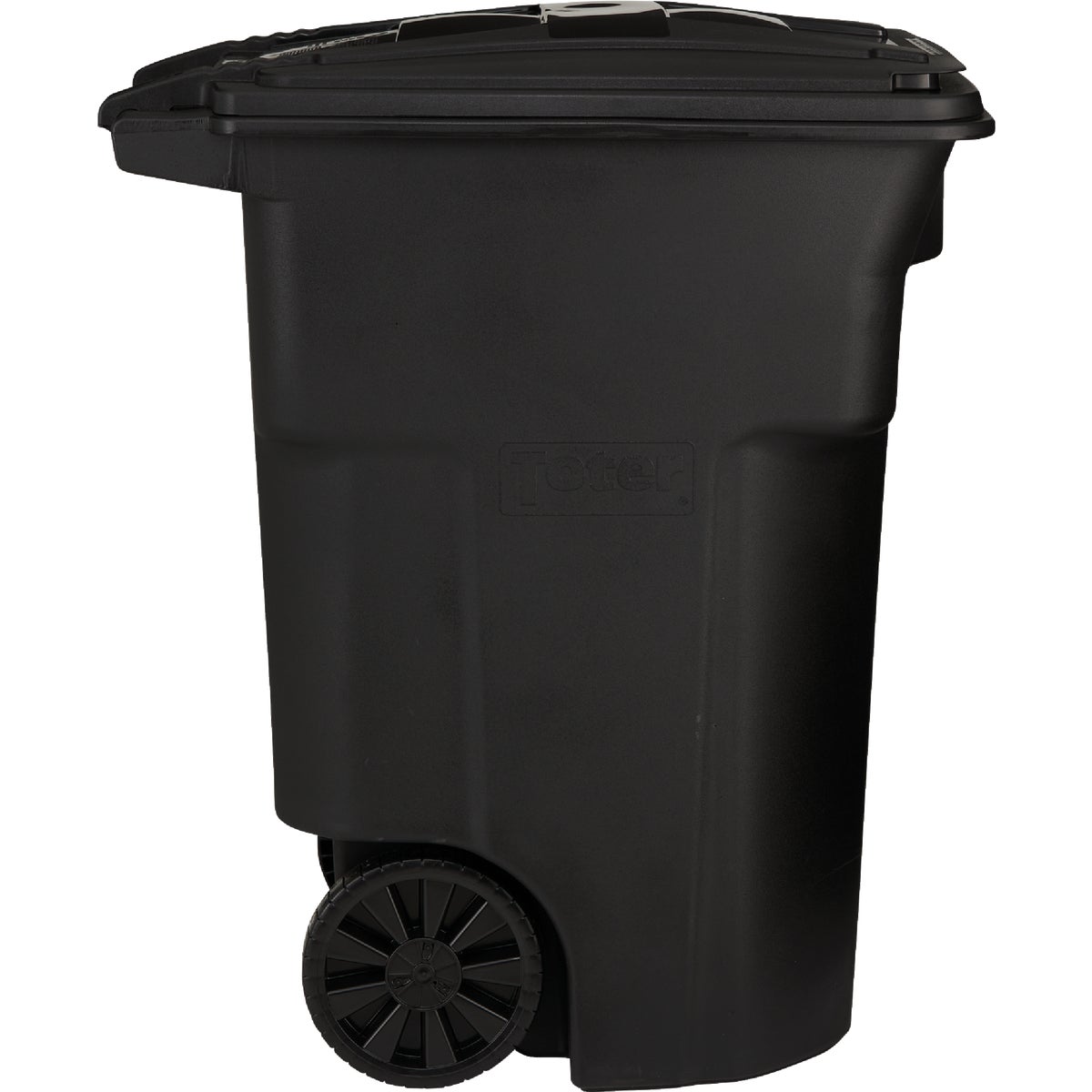 Toter 96 Gal. Black Outdoor Trash Can With Attached Lid and Wheels Image 3
