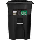 Toter 96 Gal. Black Outdoor Trash Can With Attached Lid and Wheels Image 2