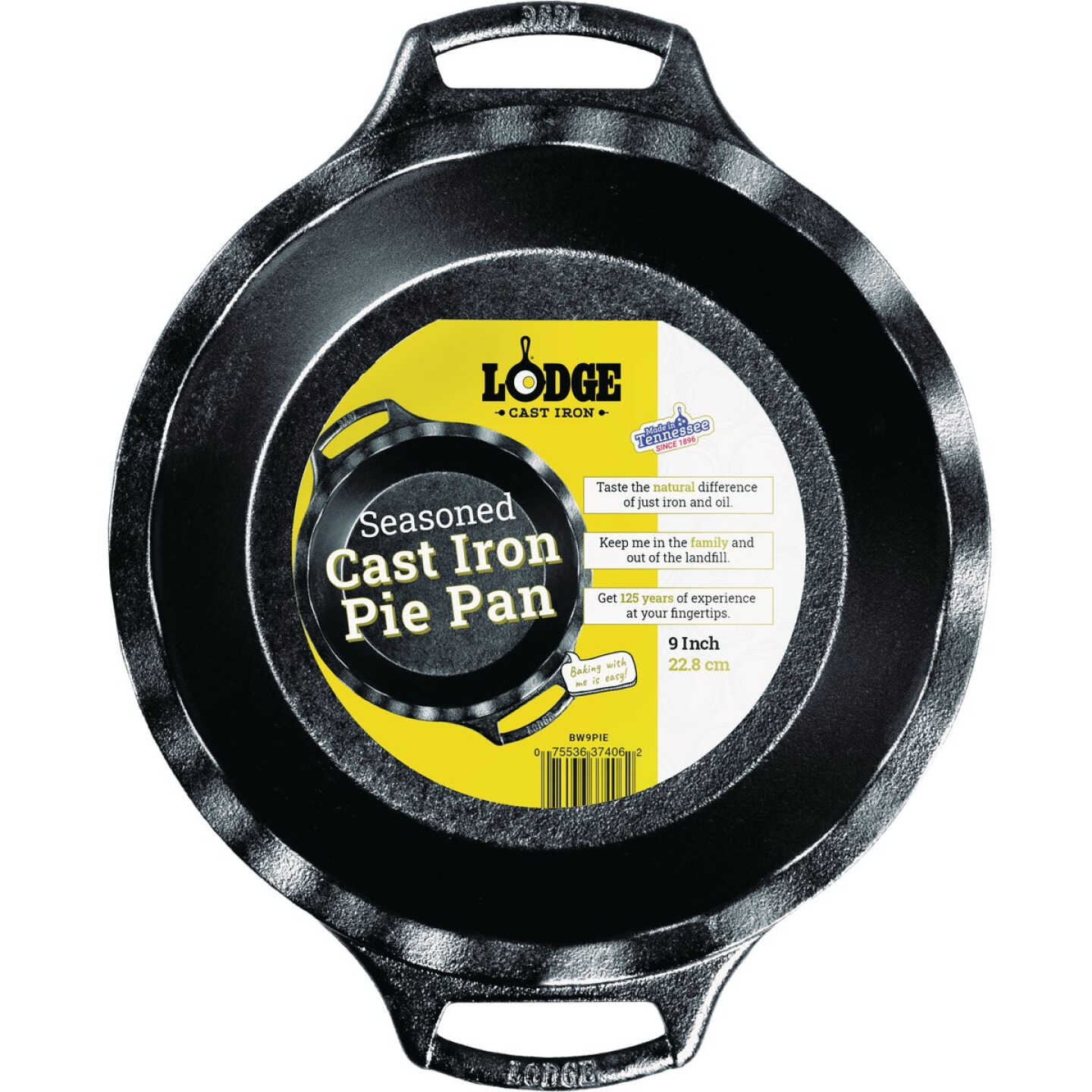 Lodge 9 In. Seasoned Cast Iron Pie Pan with Dual Handles Image 3