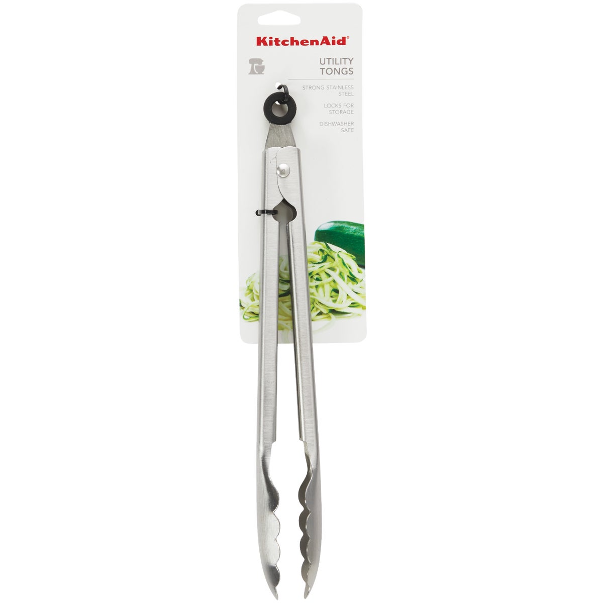 KitchenAid 13 In. Gourmet Stainless Steel Utility Locking Tongs Image 2