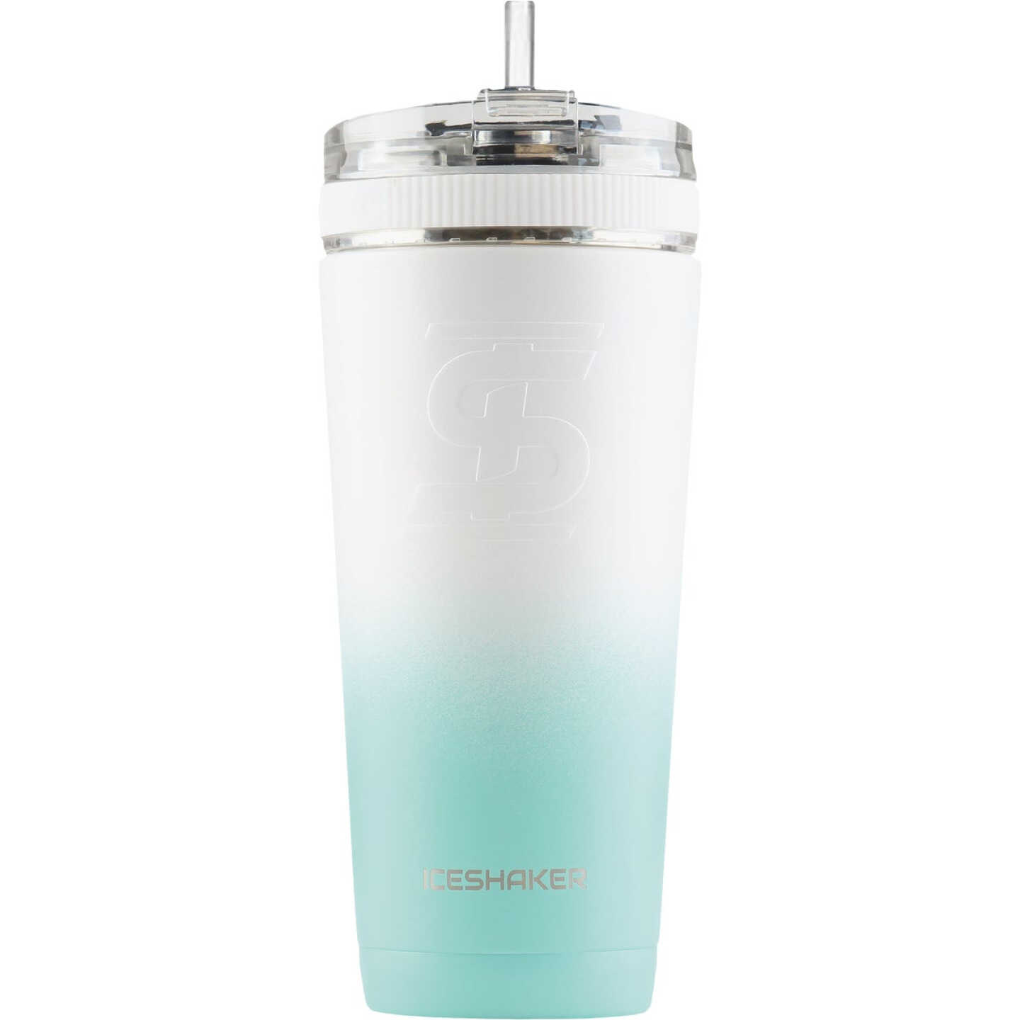 Ice Shaker 26 Oz. Mint/White Ombre Flex Bottle Image 1