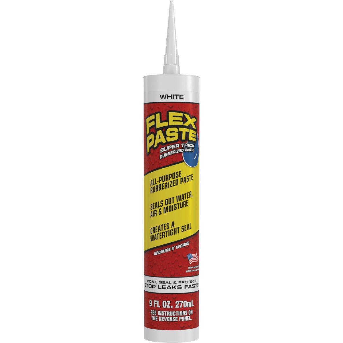 Flex Paste 9 Oz. Rubber Sealant, White Image 1
