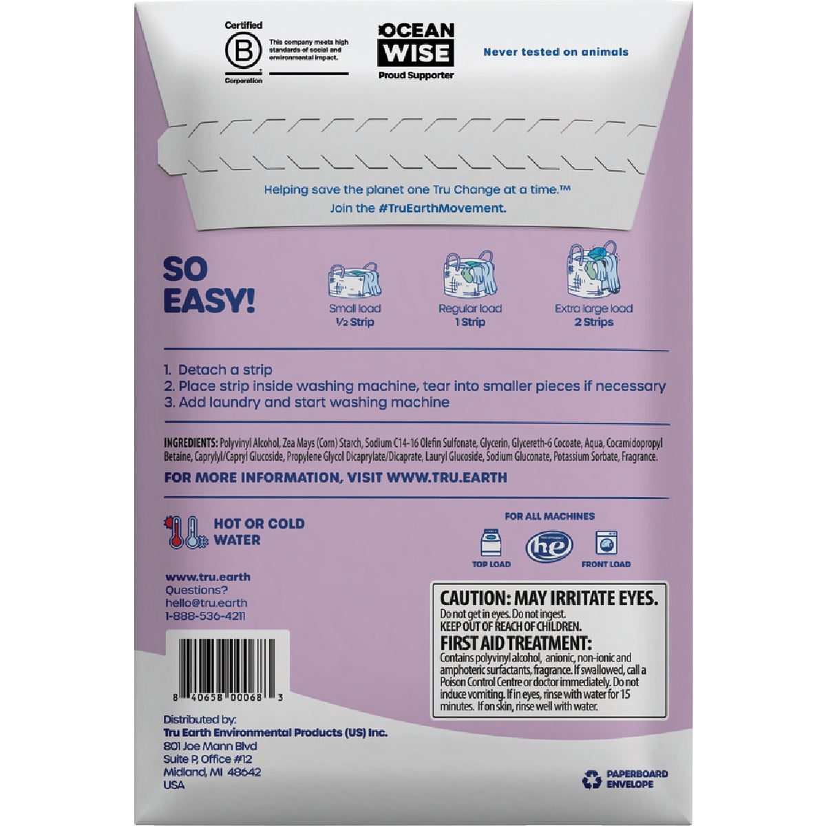 Tru Earth Eco-Strips Lilac Breeze Laundry Detergent Image 4