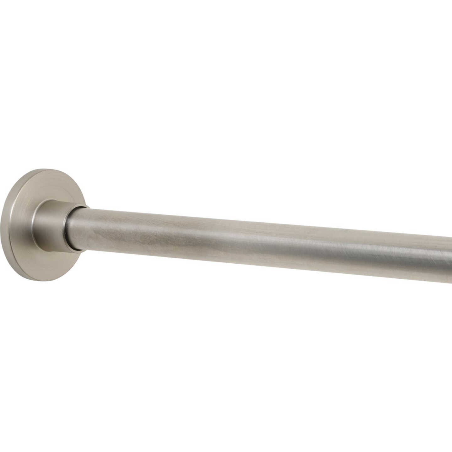Zenna Home Straight 50 In. to 86 In. Rustproof Stainless Steel Adjustable Tension Shower Curtain Rod, Brushed Nickel Image 3