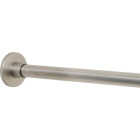 Zenna Home Straight 50 In. to 86 In. Rustproof Stainless Steel Adjustable Tension Shower Curtain Rod, Brushed Nickel Image 1