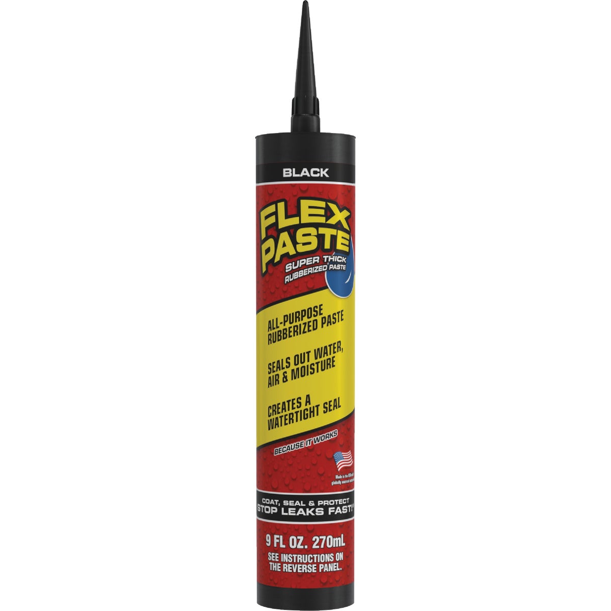 Flex Paste 9 Oz. Rubber Sealant, Black Image 1