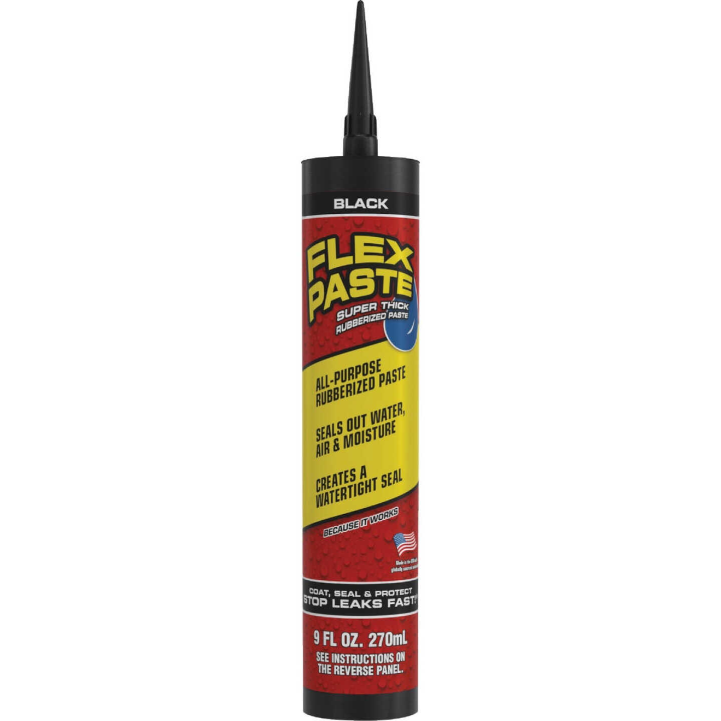 Flex Paste 9 Oz. Rubber Sealant, Black Image 1