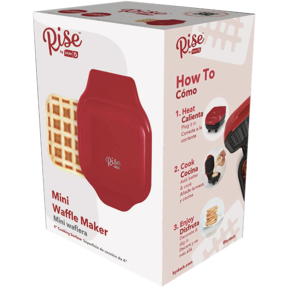 Rise by Dash 4 In. Red Mini Waffle Maker Image 3