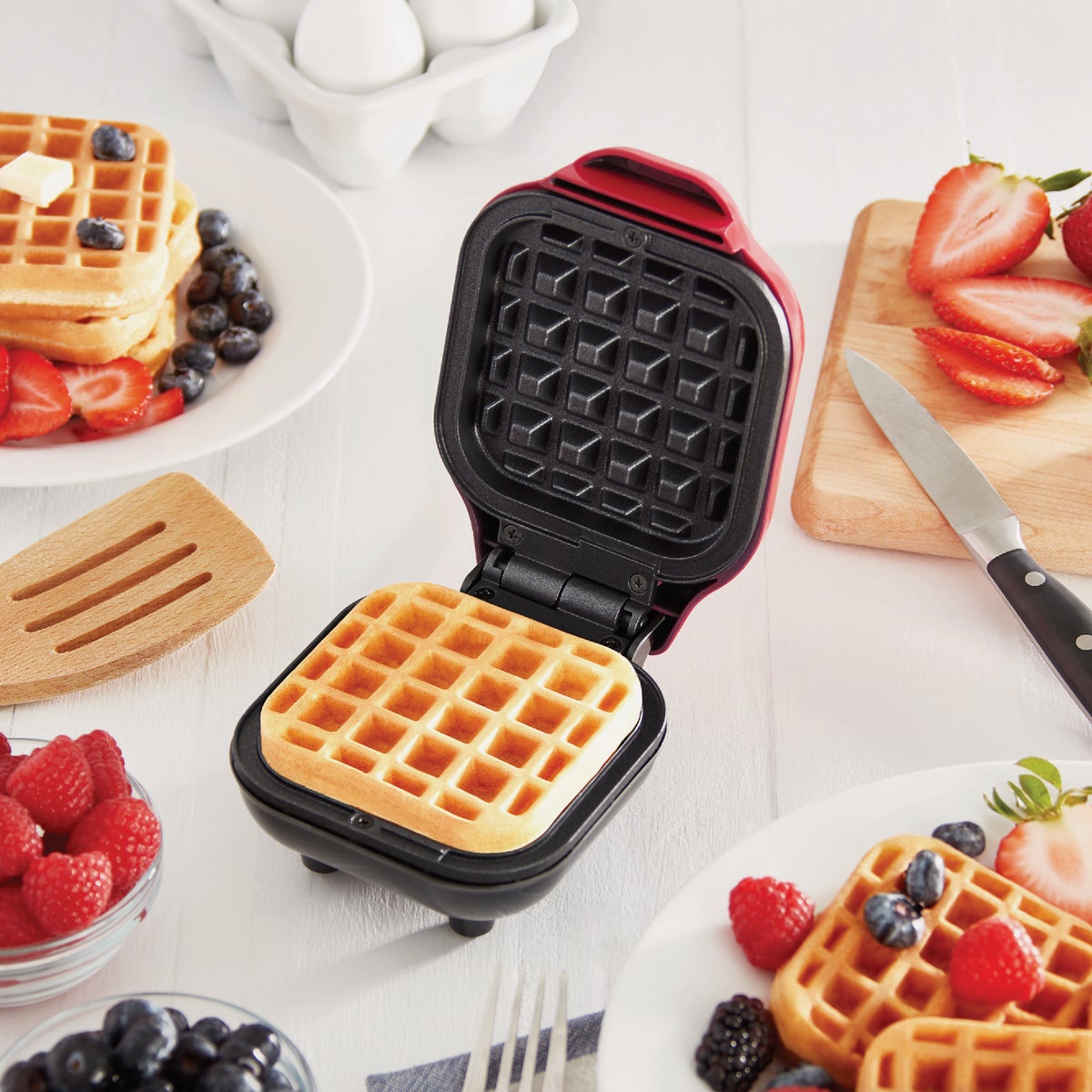 Rise by Dash 4 In. Red Mini Waffle Maker Image 2
