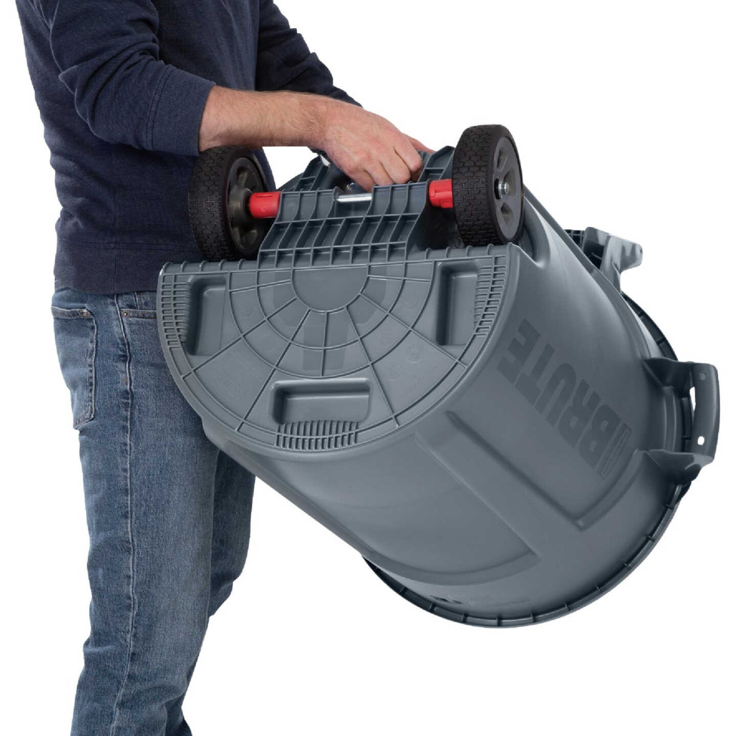 Rubbermaid Commercial Brute 32 Gal. Gray Vented Wheeled Trash Container Image 2