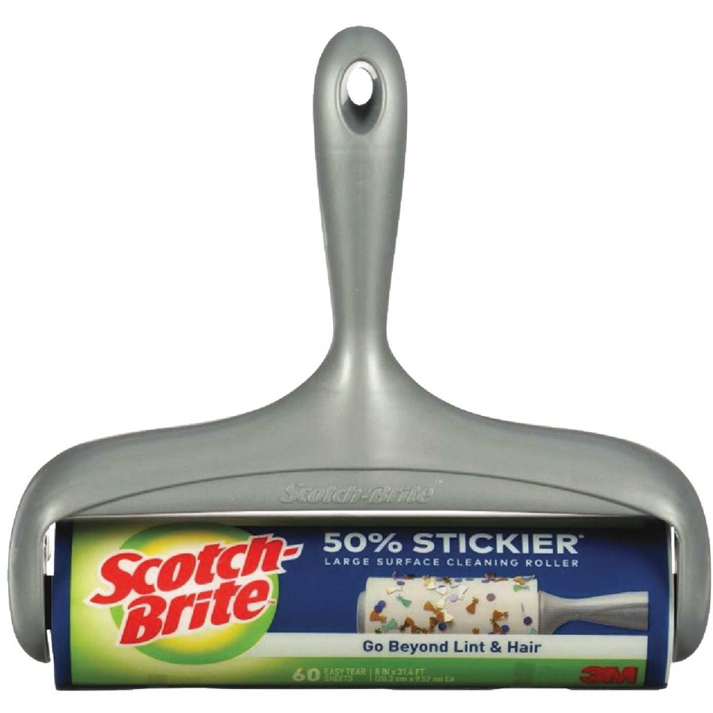 Scotch-Brite 50% Stickier Large Surface Lint Roller, 8 In. x 31.4 Ft. Image 1