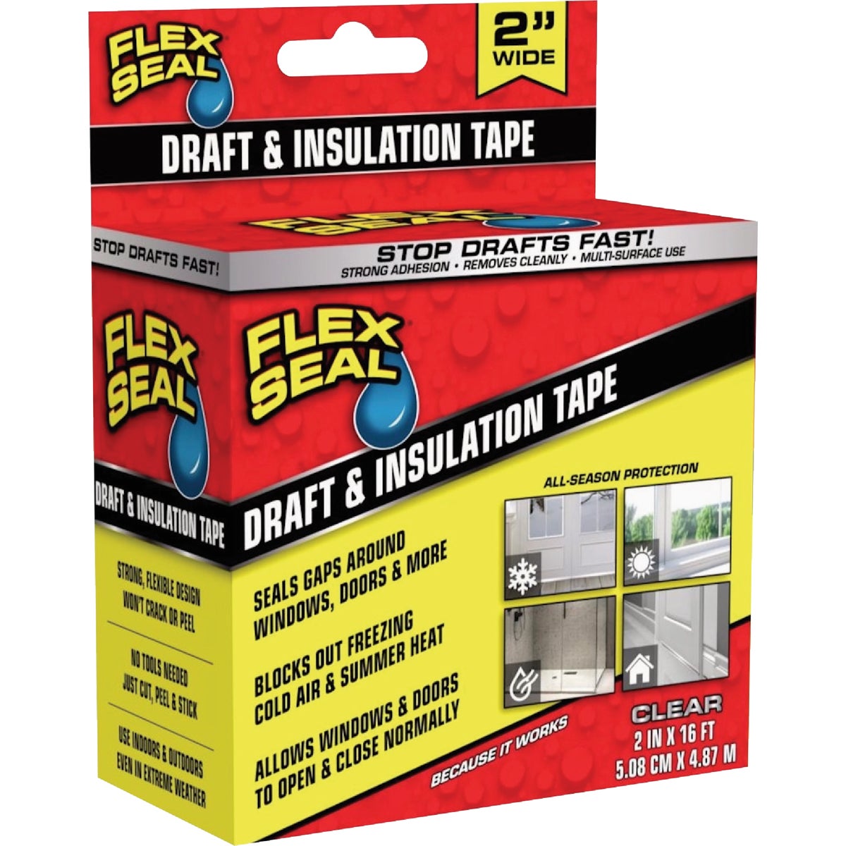 Flex Seal 2 In. x 16 Ft. Clear Draft and Insulation Seal Tape