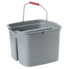 Rubbermaid Commercial 17 Qt. Gray Divided Bucket Image 1