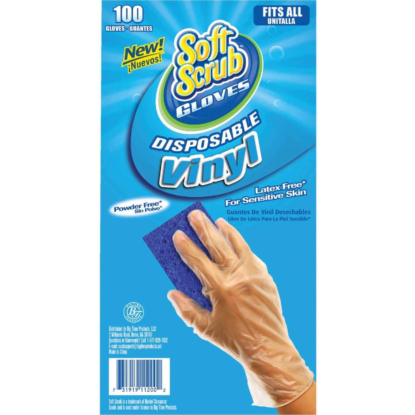 Soft Scrub 1 Size Fits All Vinyl Disposable Glove (100-Pack) Image 1