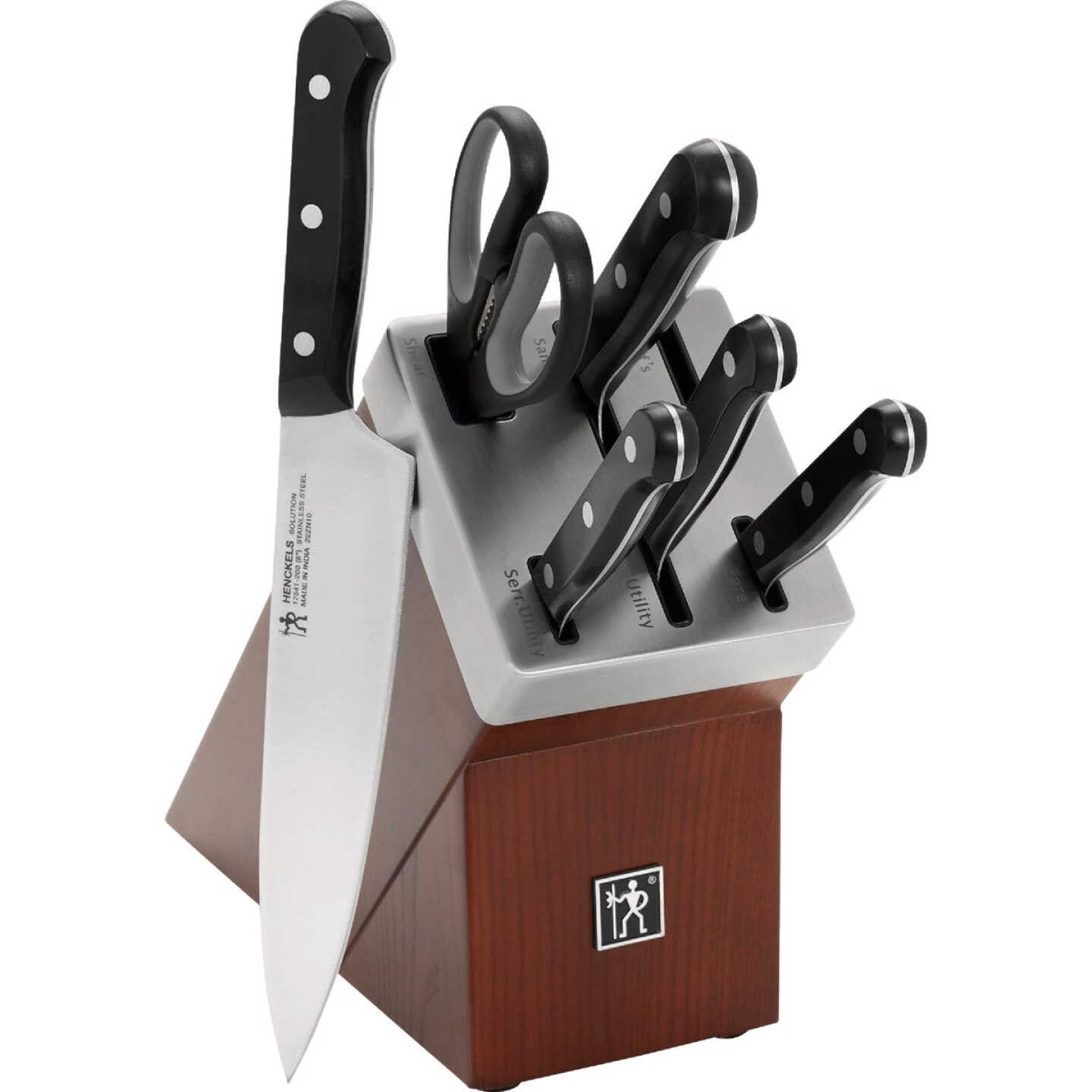 J. A. Henckels International Solution 7-Piece Knife Hardwood Block Set Image 1