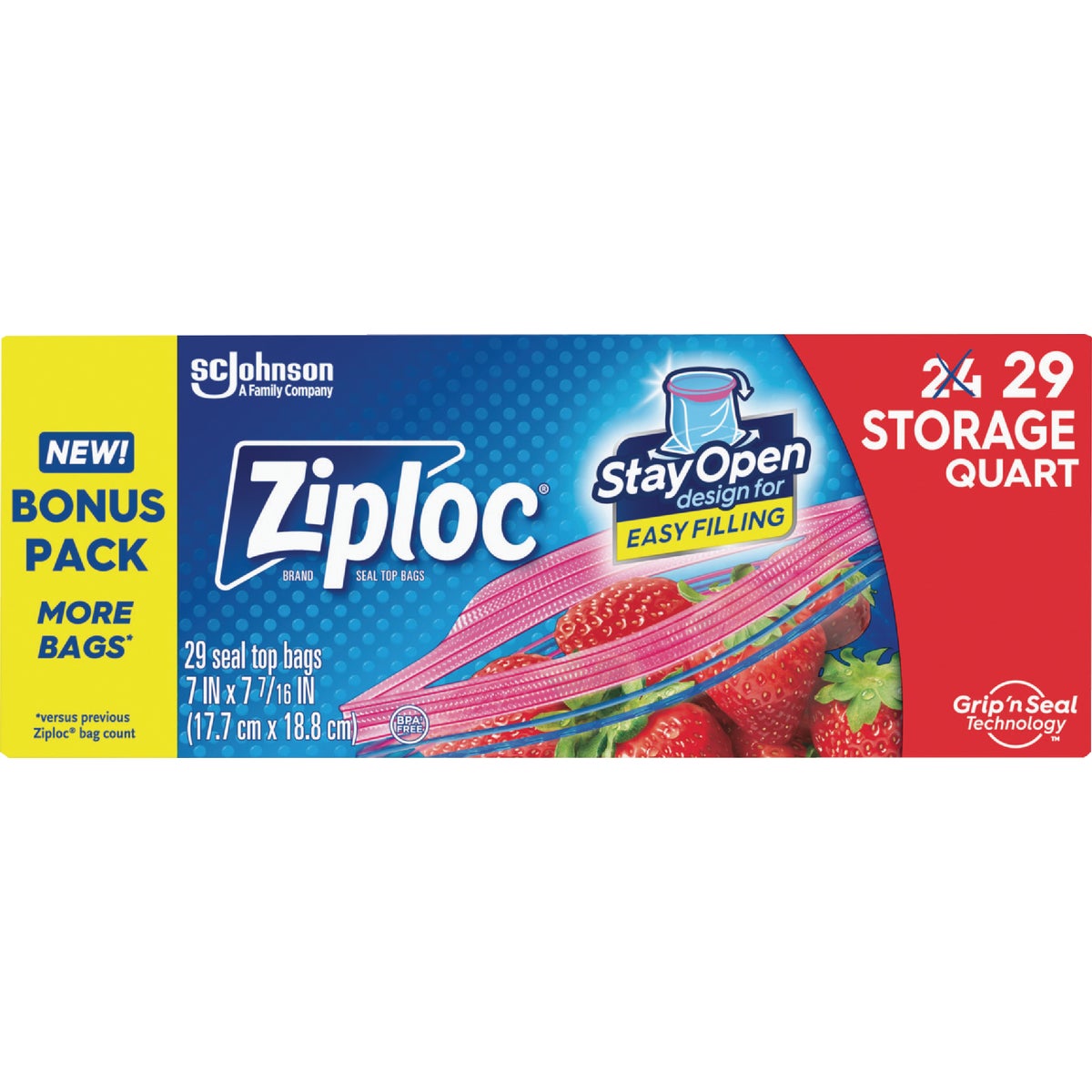 Ziploc 1 Qt. Double Zipper Food Storage Bag (29-Count)