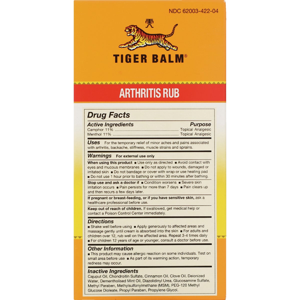 Tiger Balm 4 Oz. Arthritis Rub Pain Reliever Image 3
