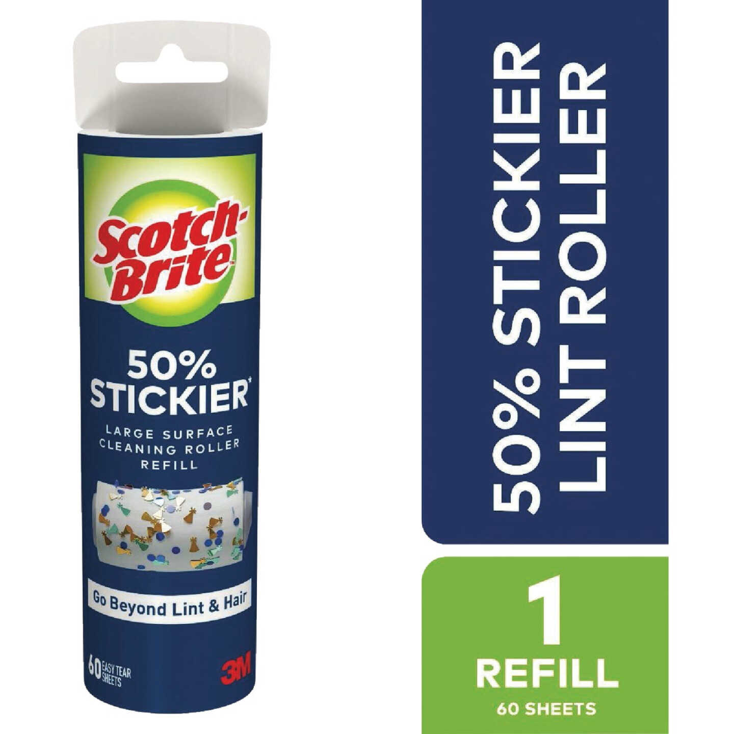 Scotch-Brite 50% Stickier Large Surface Lint Roller Refill, 60 Sheets Image 2