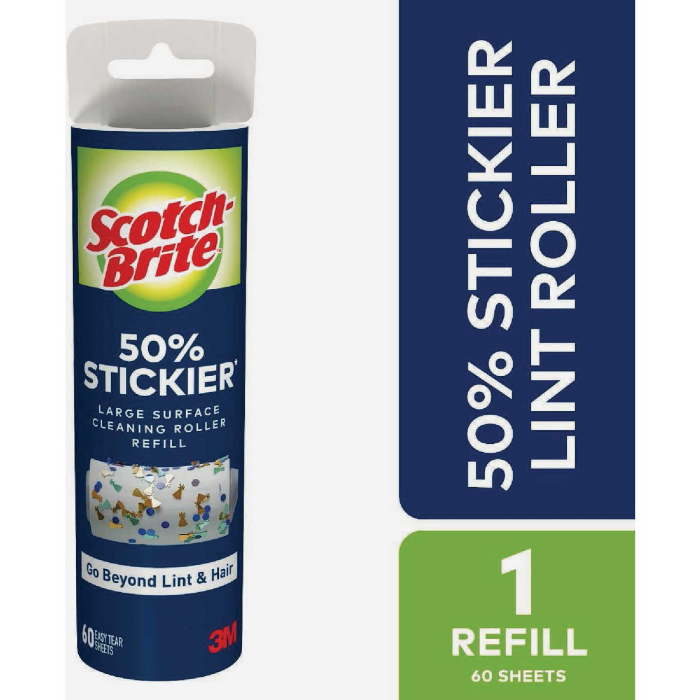 Scotch-Brite 50% Stickier Large Surface Lint Roller Refill, 60 Sheets Image 6