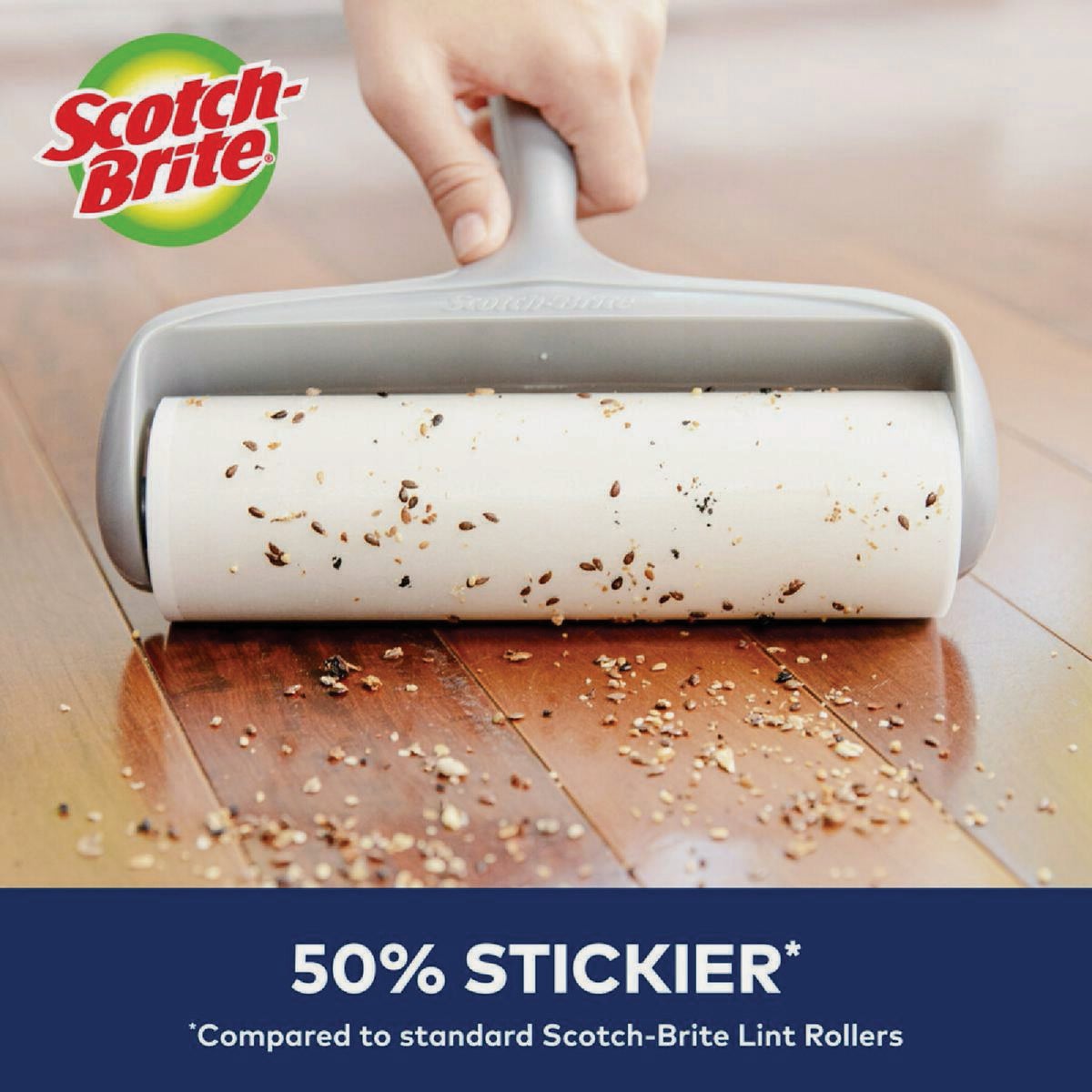 Scotch-Brite 50% Stickier Large Surface Lint Roller Refill, 60 Sheets Image 3