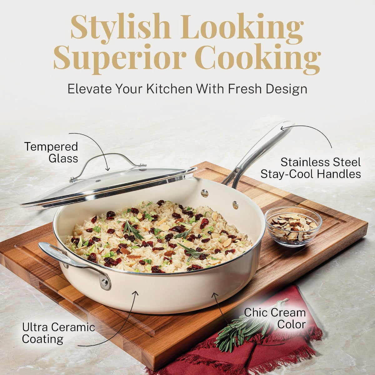 Gotham Steel Natural Collection Cookware/Bakeware Set (20-Piece) Image 5