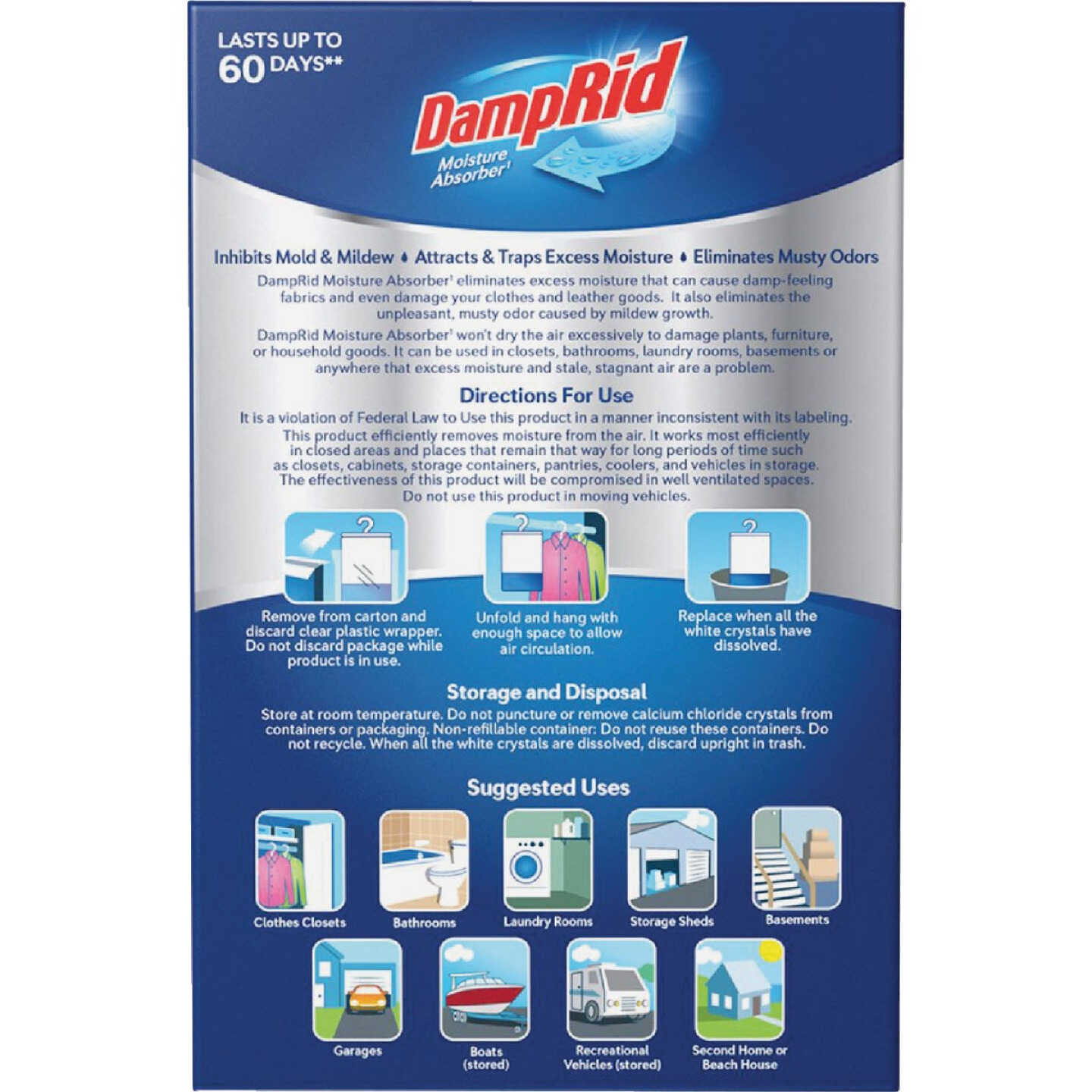 DampRid 15.4 Oz. Fragrance Free Moisture Absorber Hanging Bag (3-Ct.) Image 5