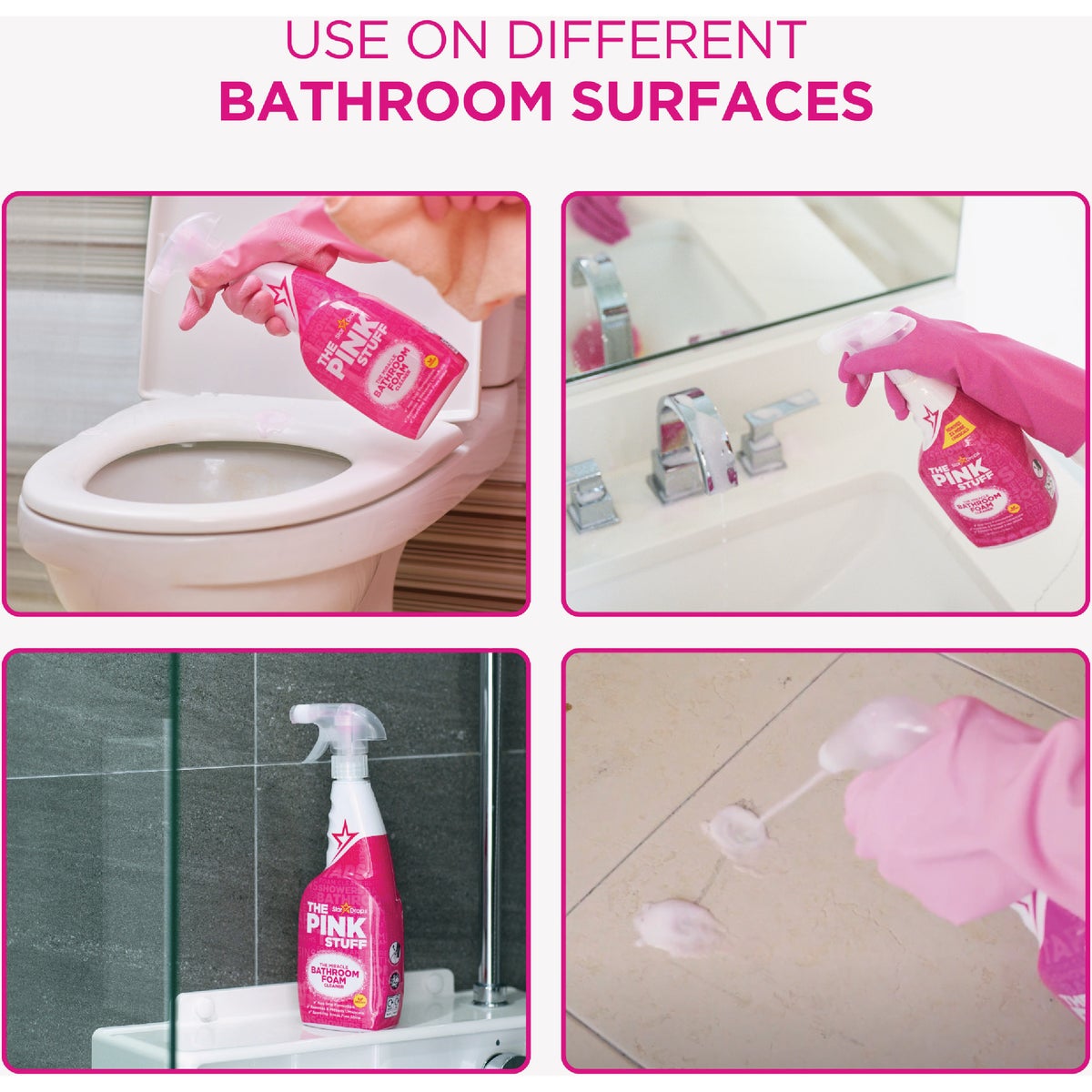 The Pink Stuff 25.4 Oz. Miracle Bathroom Foam Spray Cleaner Image 4