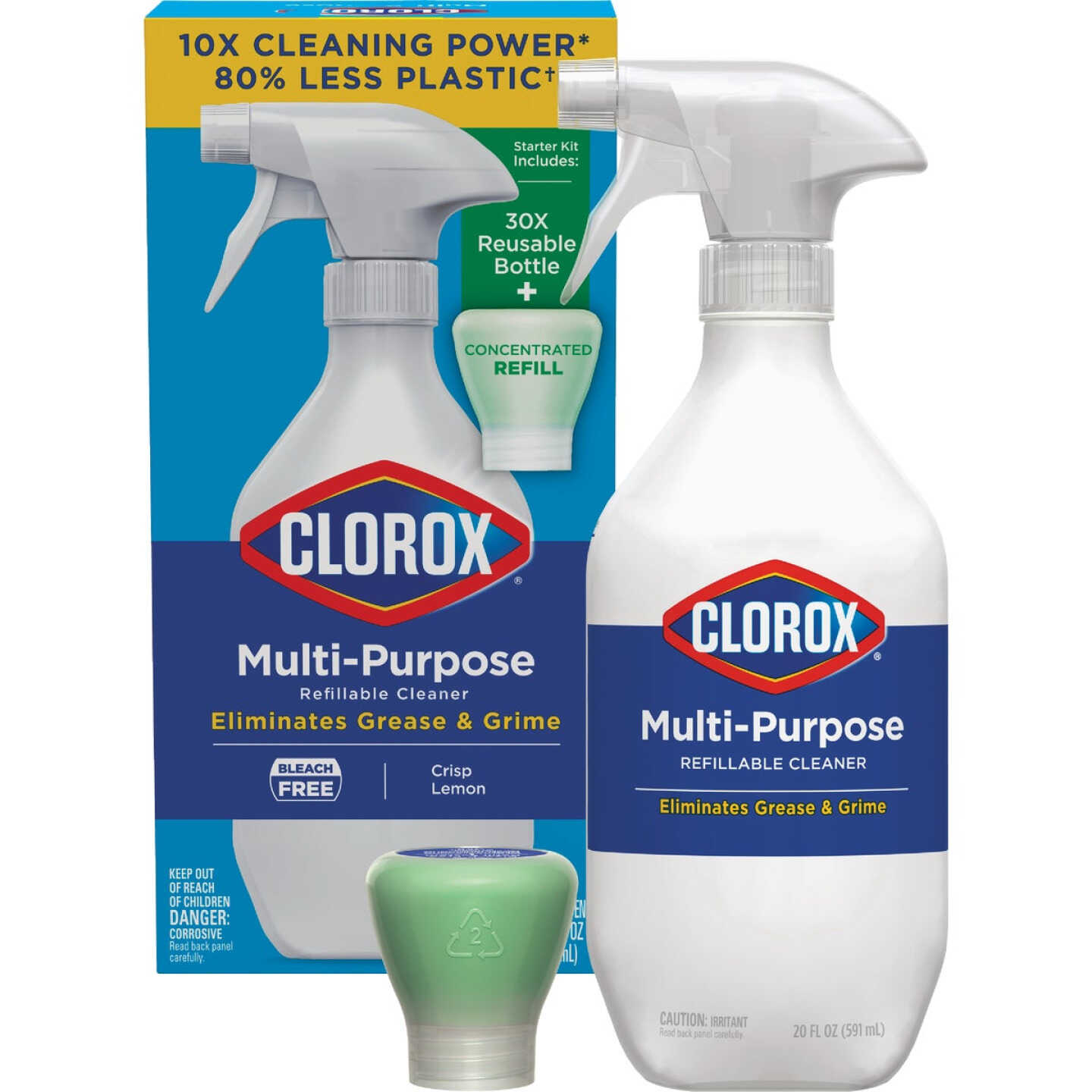 Clorox Crisp Lemon Multi-Surface All-Purpose Cleaning Spray System Starter Kit Image 1