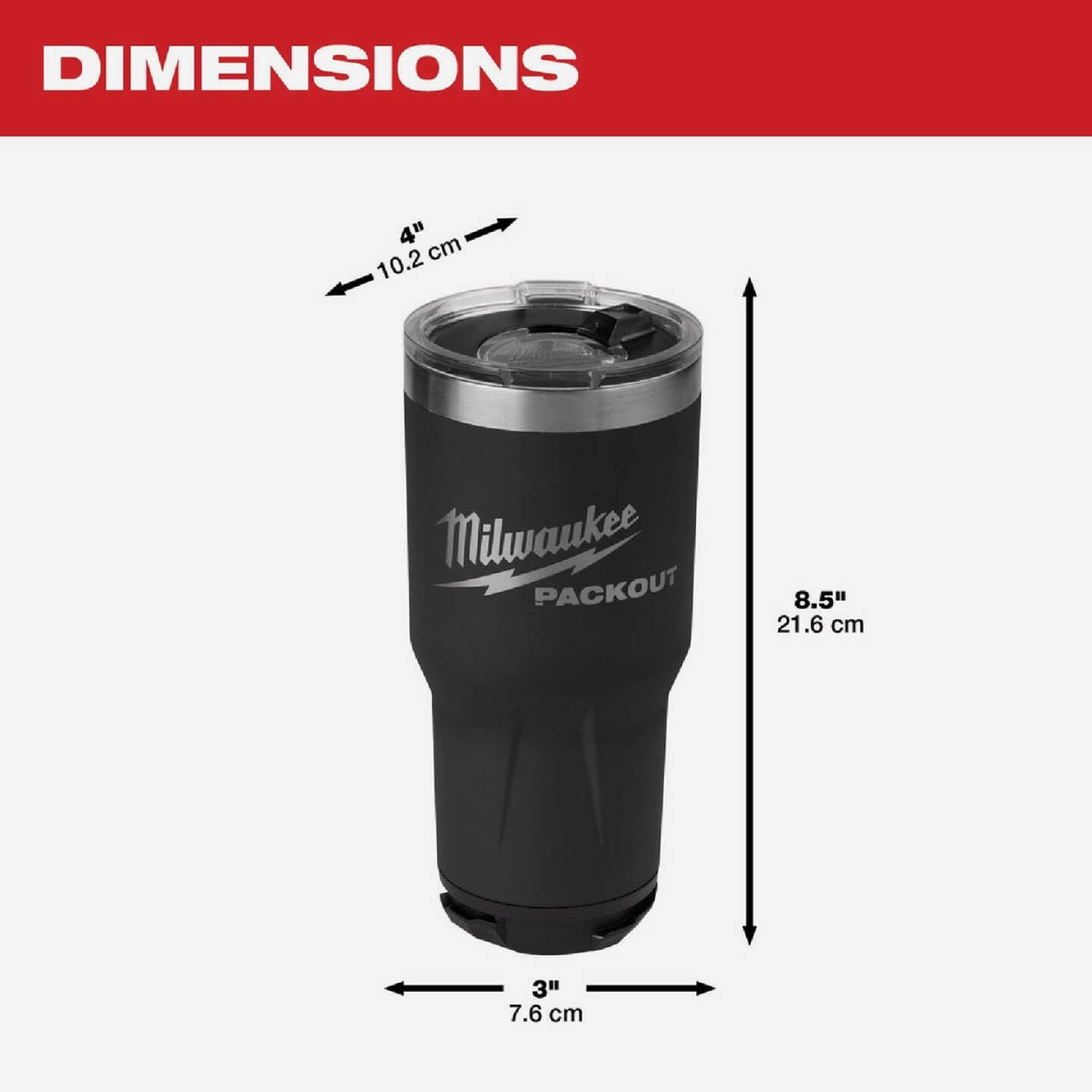 Milwaukee PACKOUT 30 Oz. Black Insulated Tumbler Image 4