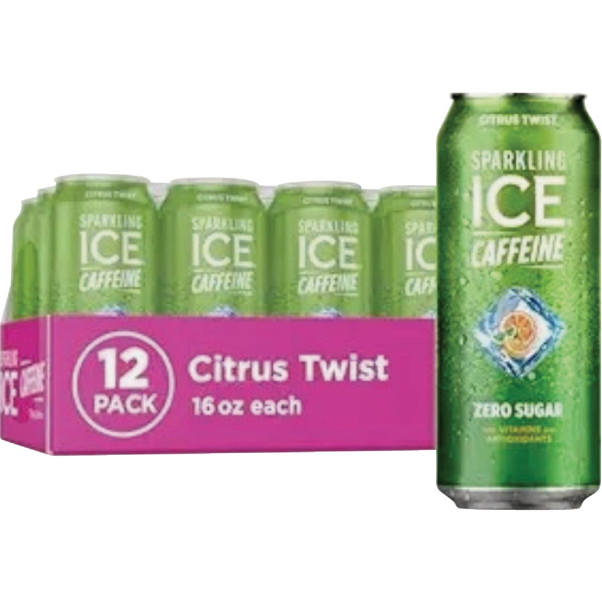Sparkling Ice 16 Oz. Sparkling Water + Caffeine, Citrus Twist