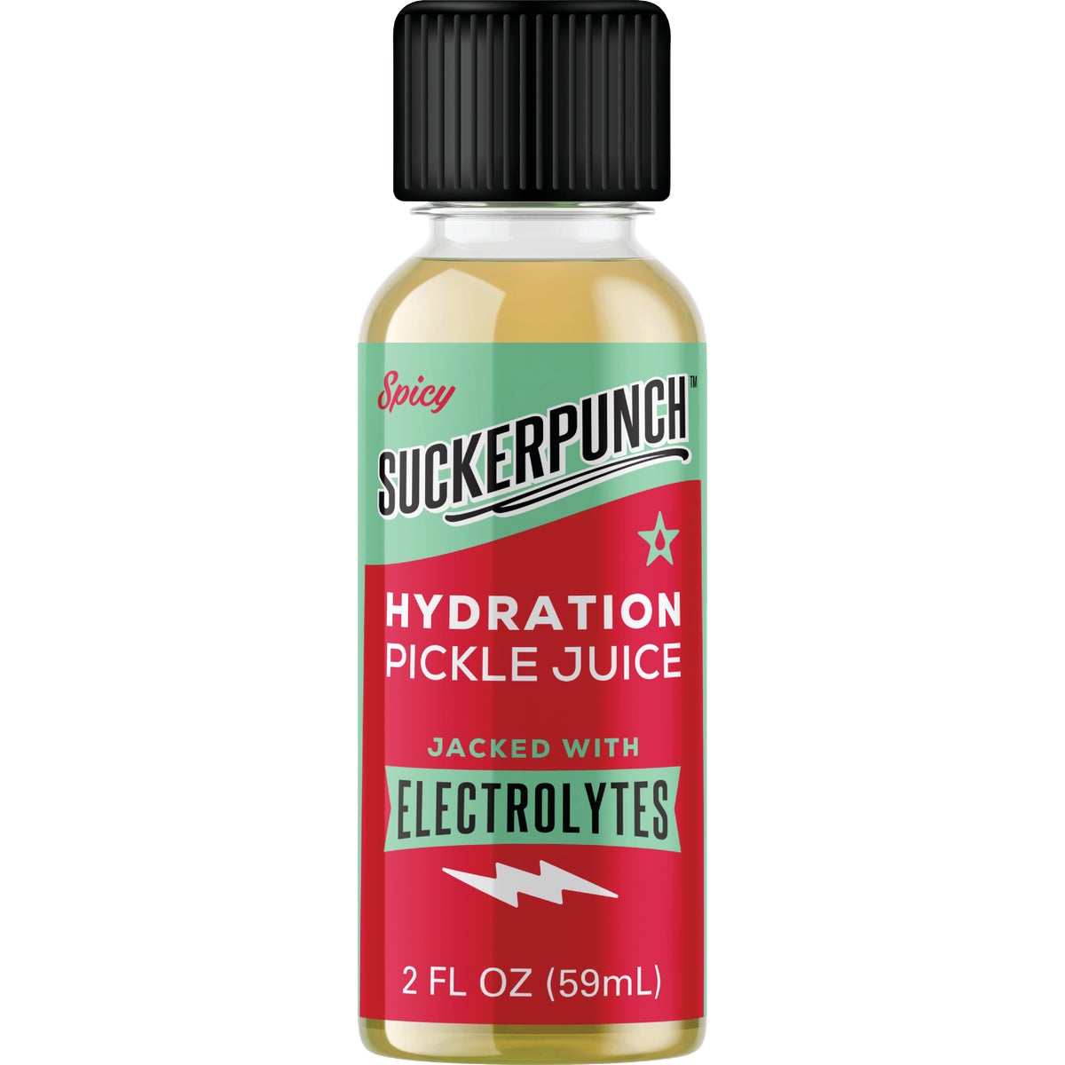 Sucker Punch 2 Oz. Hydrating Pickle Juice Beverage Shot, Spicy Pickle