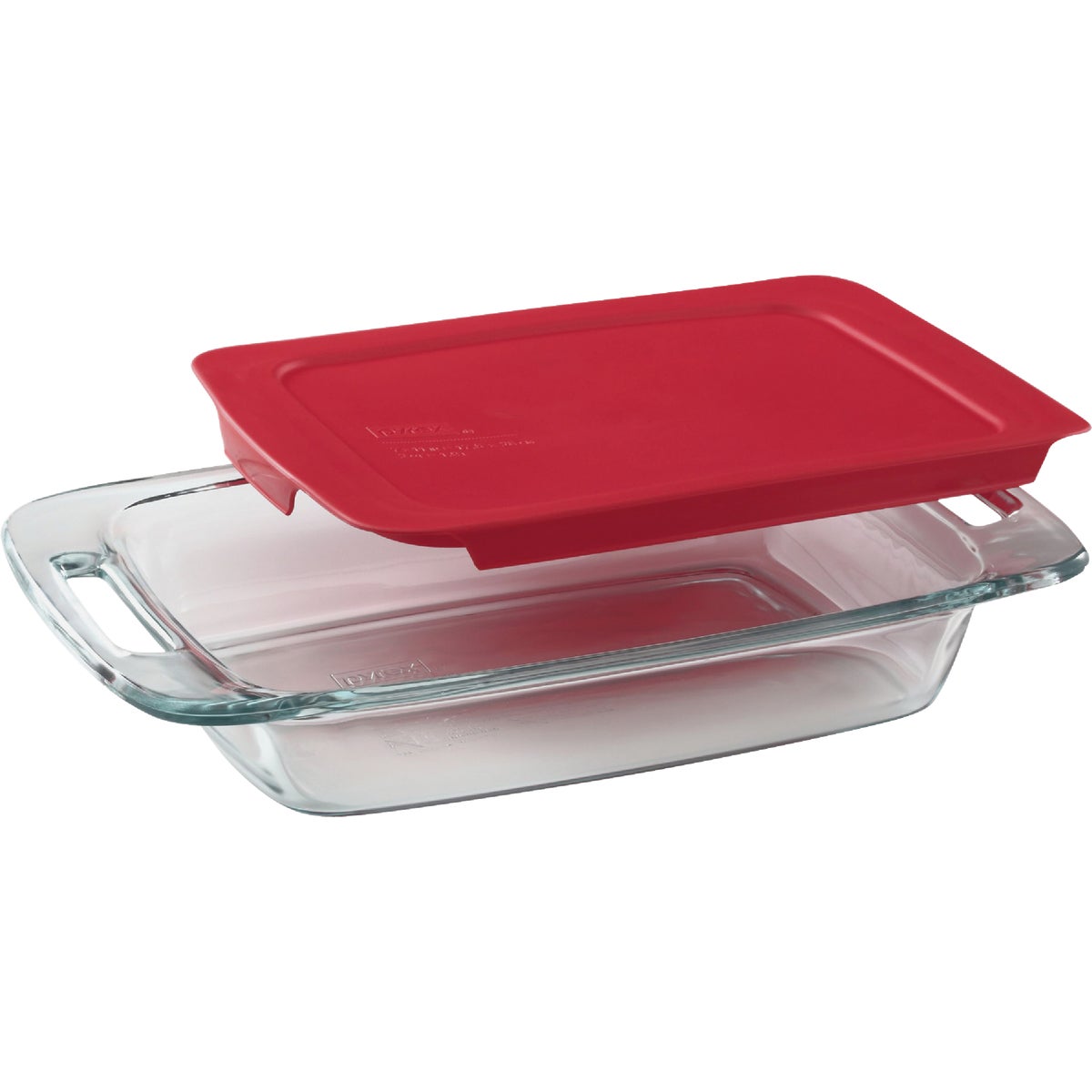 Pyrex Easy Grab 2 Qt. Glass Oblong Baking Dish with Red Lid