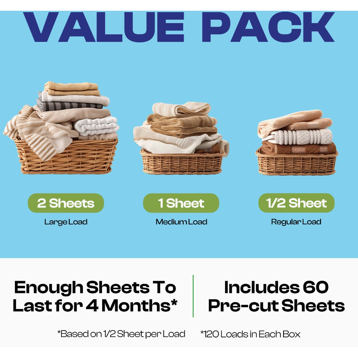 Happy Hour Laundry Detergent Sheets, Fresh Scent (60-Ct.) Image 5