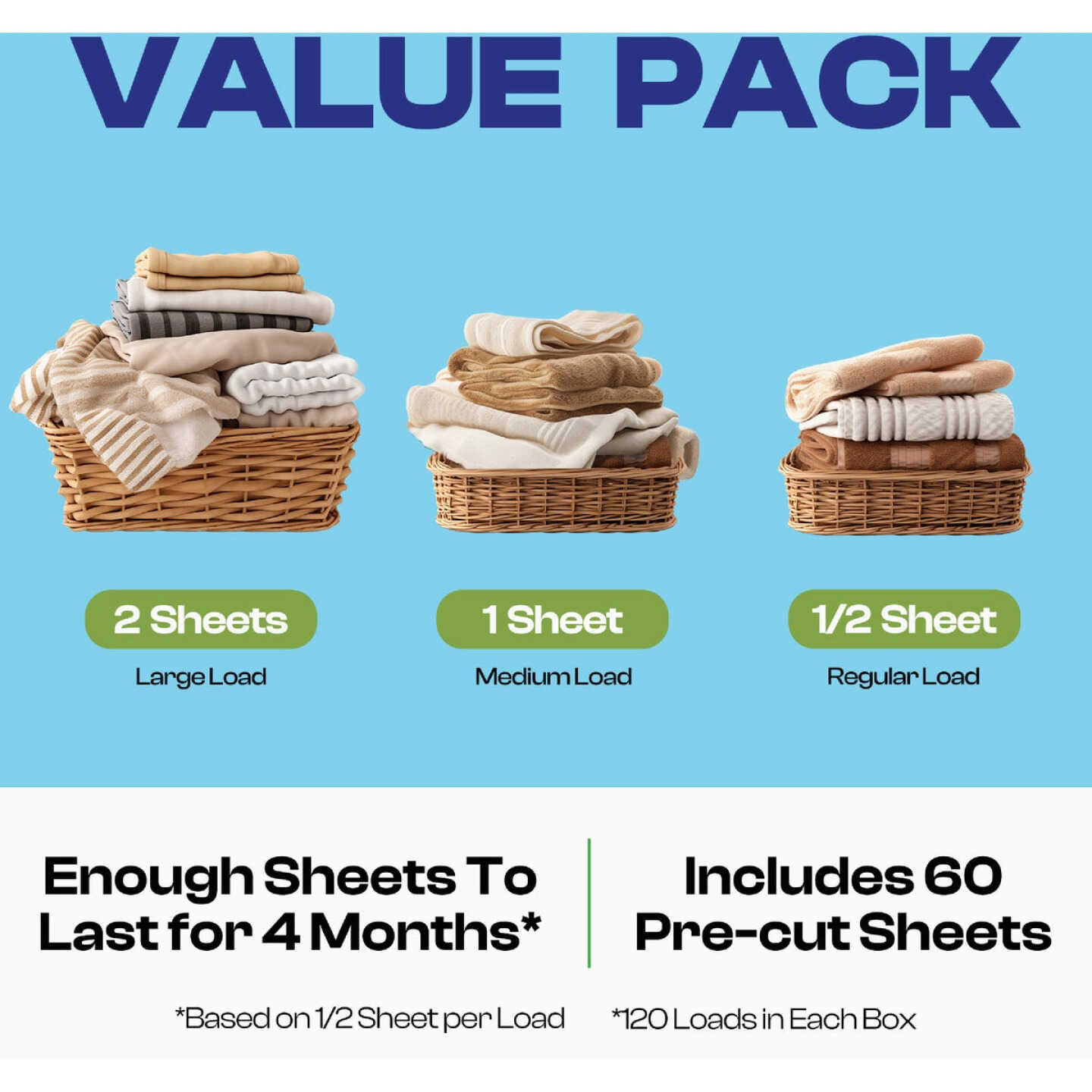 Happy Hour Laundry Detergent Sheets, Fresh Scent (60-Ct.) Image 5