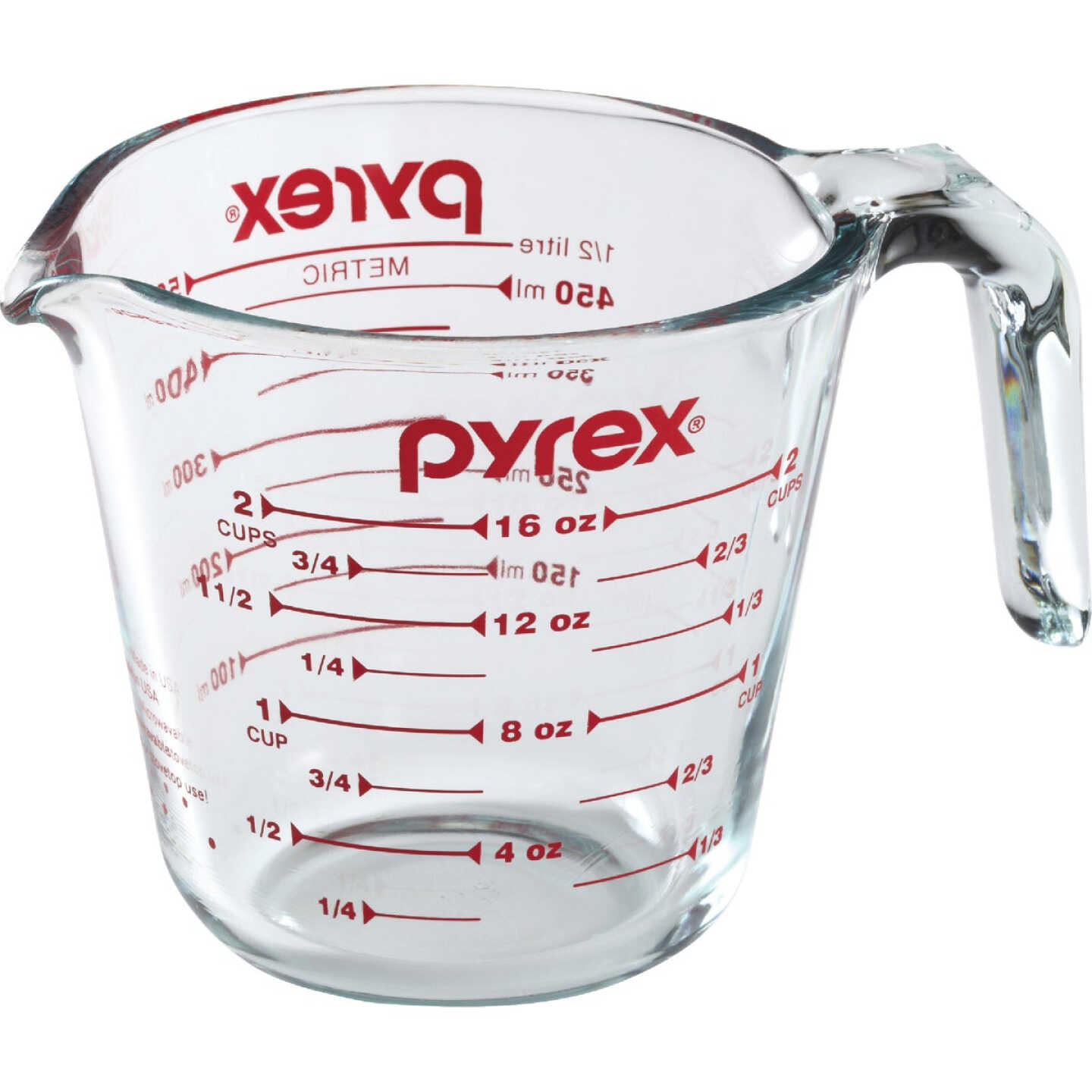 Pyrex Prepware 2 Cup Clear Glass Measuring Cup Image 1