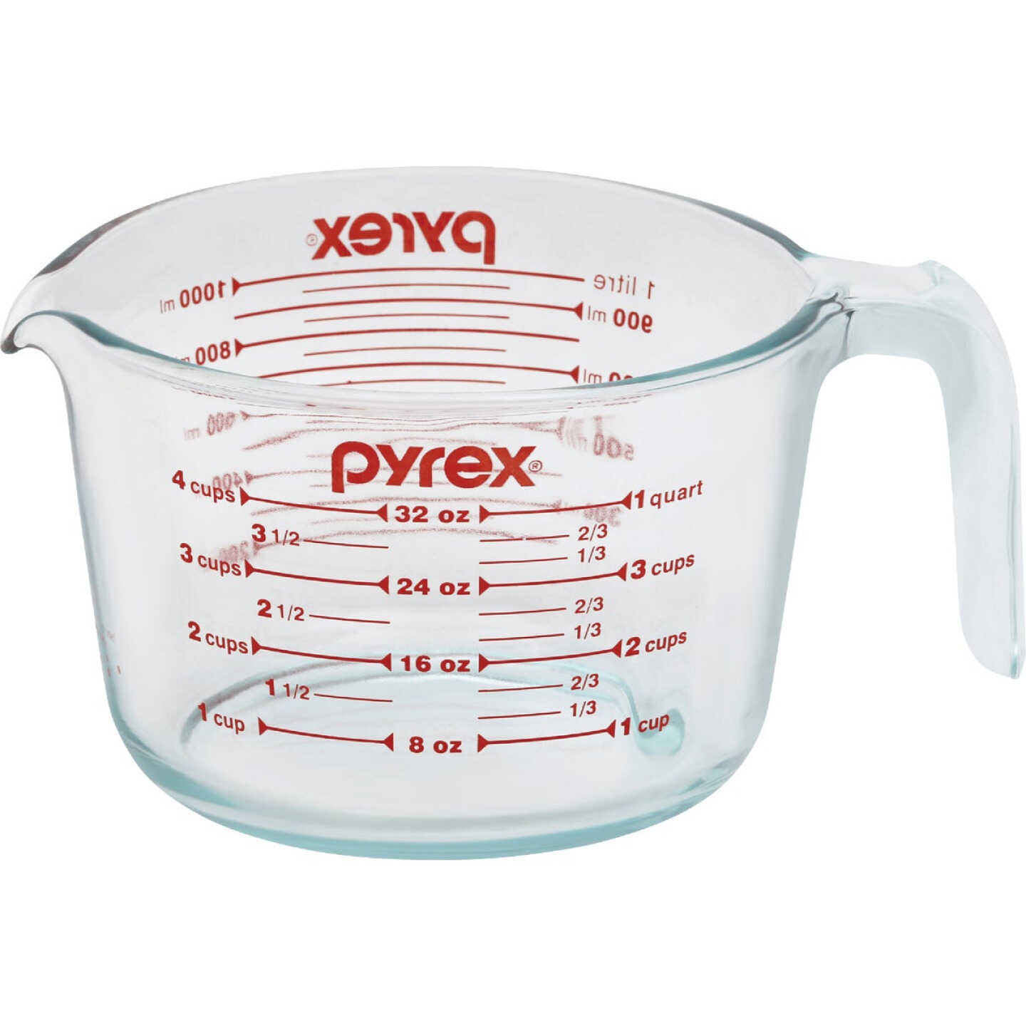 Pyrex Prepware 4 Cup Clear Glass Measuring Cup Image 1