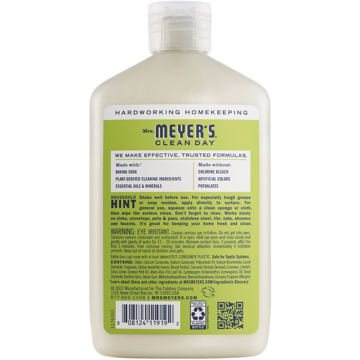 Mrs. Meyer's Clean Day 16 Oz. Lemon Verbena Scent Baking Soda Cream Cleaner Image 2