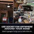 Bell+Howell Black Ceiling Socket Fan/Light Image 3