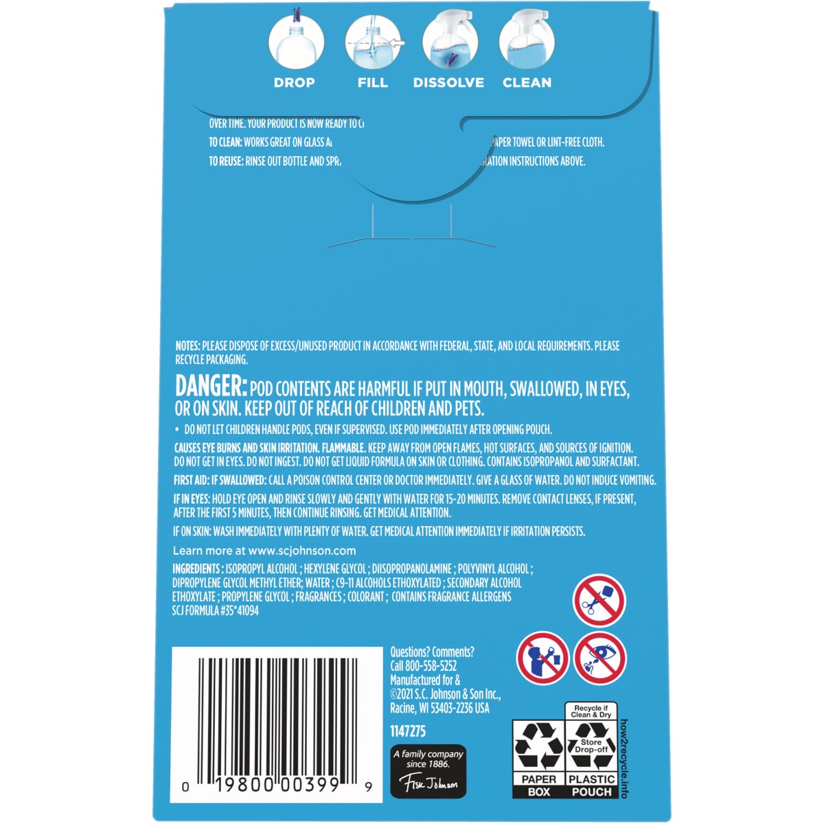 Windex Dissolve Glass Cleaner Concentrated Pod Refills (2-Pack) Image 2