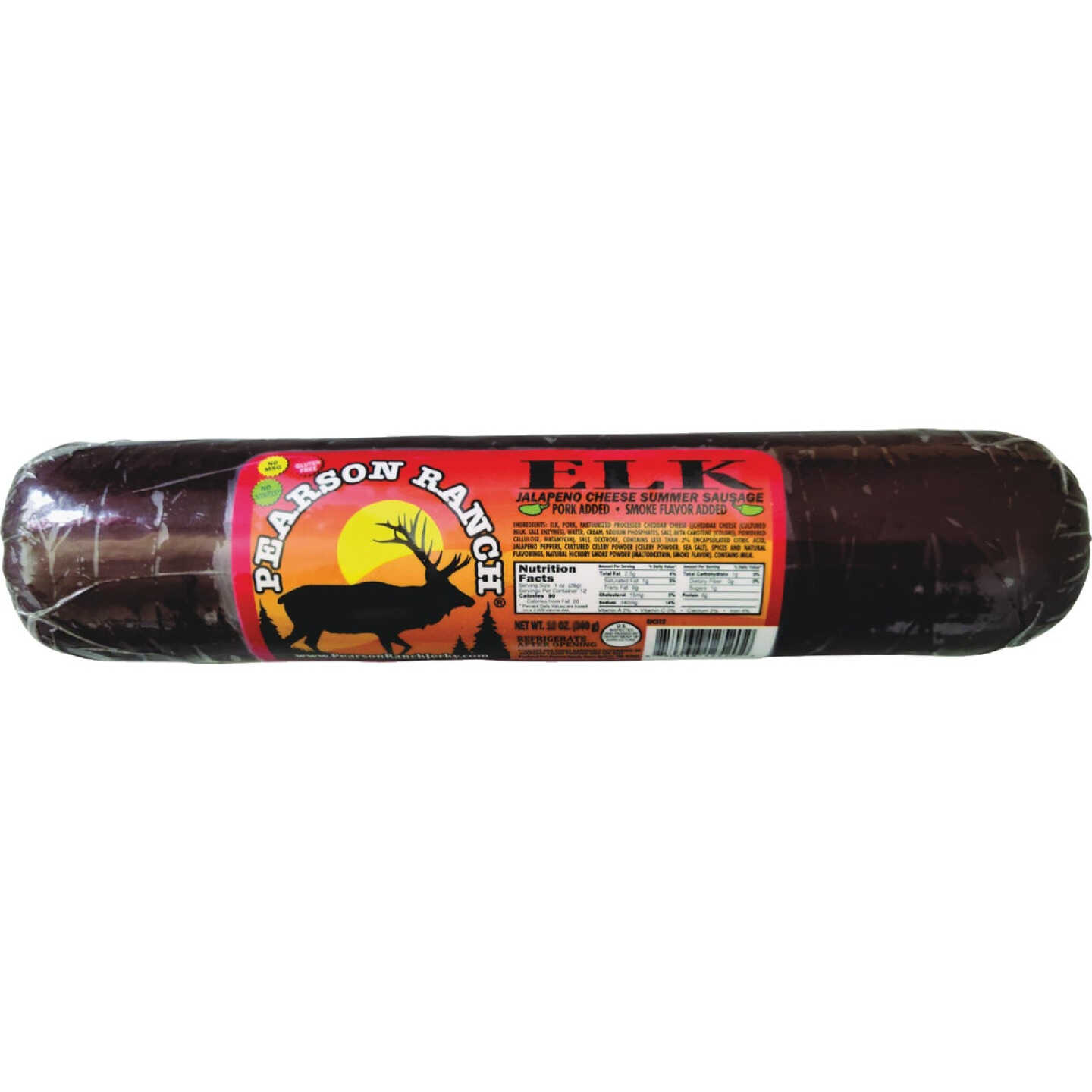 Pearson Ranch Jerky 10 Oz. Elk Jalapeno Cheese Summer Sausage Image 1