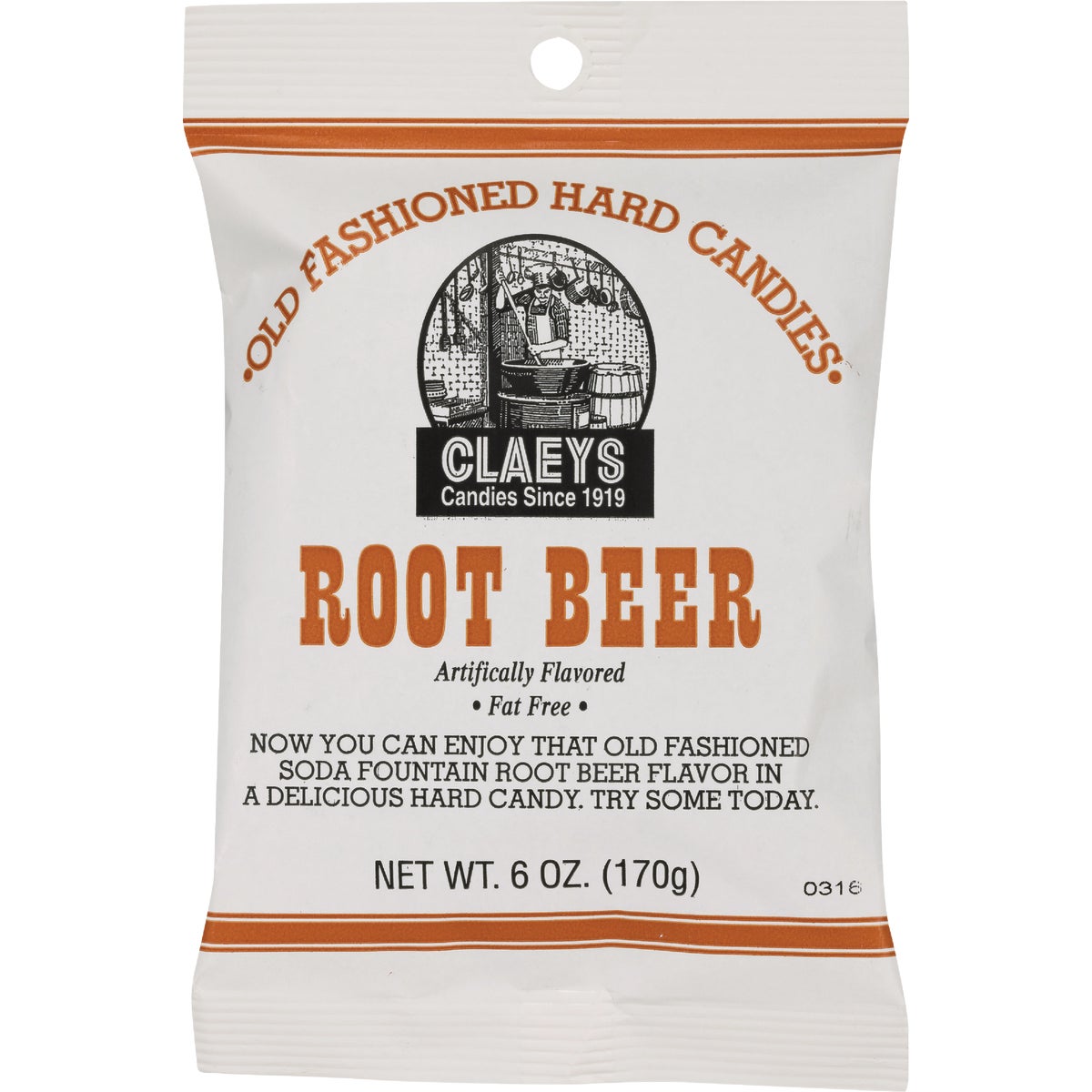Claeys 6 Oz. Old Fashion Root Beer Hard Candy