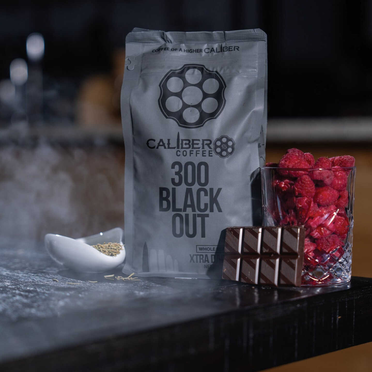 Caliber Coffee 300 Blackout Whole Bean Extra Dark Roast, 12 Oz. Bag Image 2