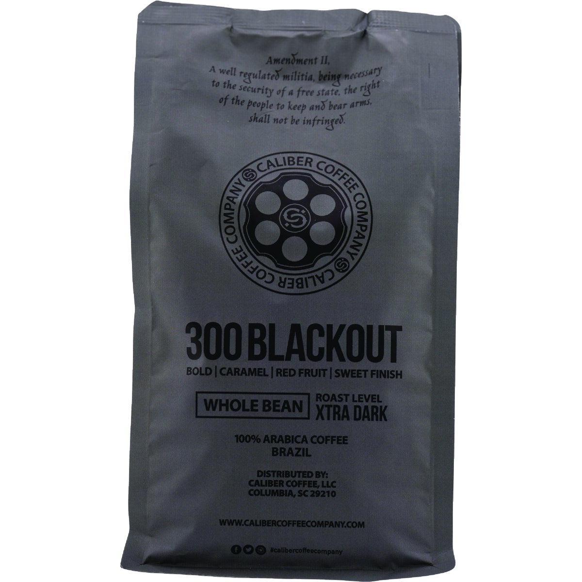 Caliber Coffee 300 Blackout Whole Bean Extra Dark Roast, 12 Oz. Bag